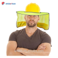 Venta caliente de Alta Visibilidad Reflectante Ala Completa Transpirable Sombrero Duro Malla Redonda Para Cuello Flap Casco Sombrilla